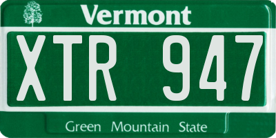 VT license plate XTR947
