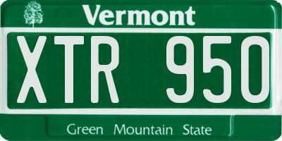 VT license plate XTR950