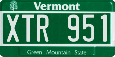 VT license plate XTR951