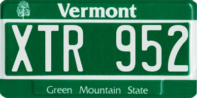 VT license plate XTR952