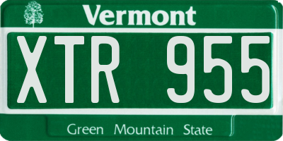VT license plate XTR955