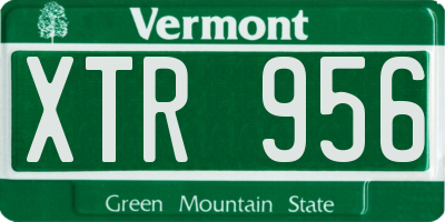VT license plate XTR956