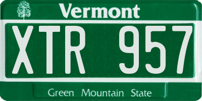 VT license plate XTR957