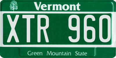 VT license plate XTR960