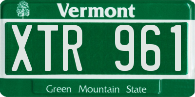 VT license plate XTR961