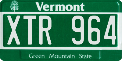 VT license plate XTR964