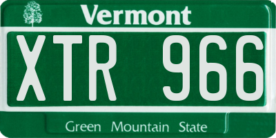 VT license plate XTR966