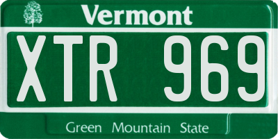 VT license plate XTR969