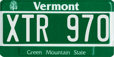 VT license plate XTR970