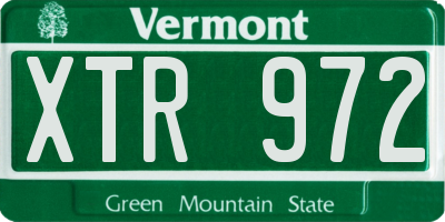 VT license plate XTR972