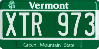 VT license plate XTR973