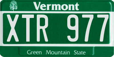 VT license plate XTR977