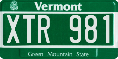 VT license plate XTR981