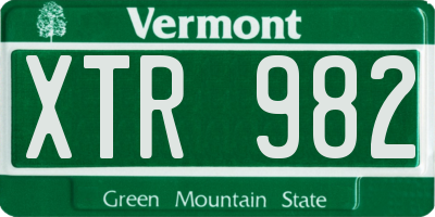 VT license plate XTR982