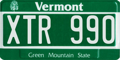 VT license plate XTR990