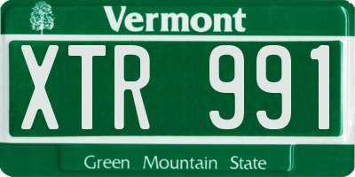 VT license plate XTR991