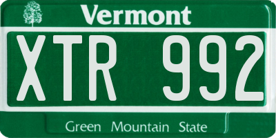 VT license plate XTR992