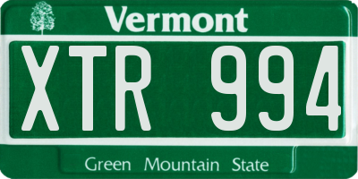 VT license plate XTR994