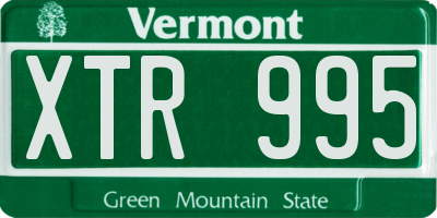 VT license plate XTR995