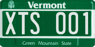 VT license plate XTS001