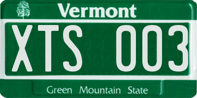 VT license plate XTS003