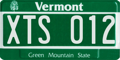 VT license plate XTS012
