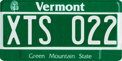 VT license plate XTS022