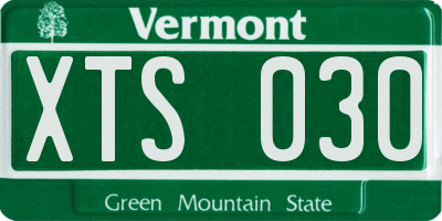 VT license plate XTS030