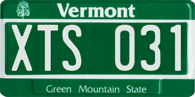 VT license plate XTS031