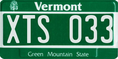 VT license plate XTS033