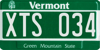VT license plate XTS034