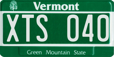 VT license plate XTS040