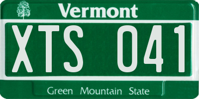 VT license plate XTS041