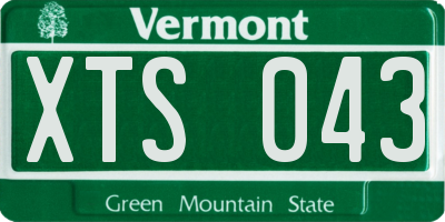 VT license plate XTS043