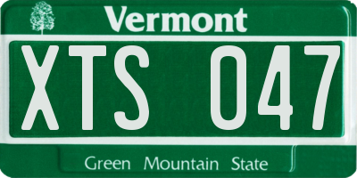 VT license plate XTS047