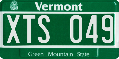 VT license plate XTS049