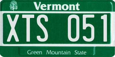 VT license plate XTS051