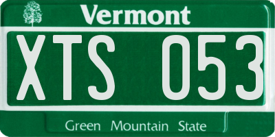 VT license plate XTS053