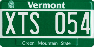 VT license plate XTS054