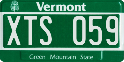 VT license plate XTS059
