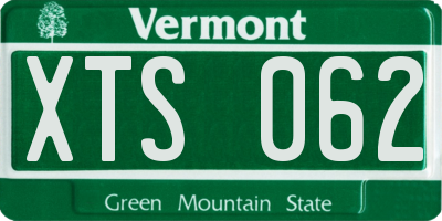 VT license plate XTS062