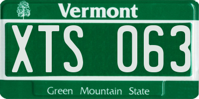 VT license plate XTS063