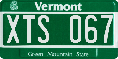 VT license plate XTS067