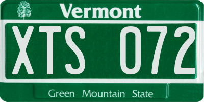 VT license plate XTS072