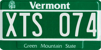 VT license plate XTS074
