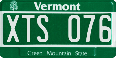 VT license plate XTS076