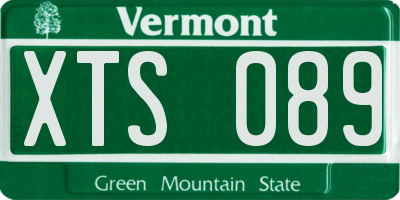 VT license plate XTS089