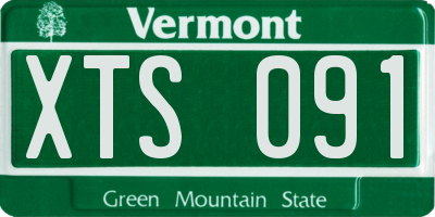 VT license plate XTS091
