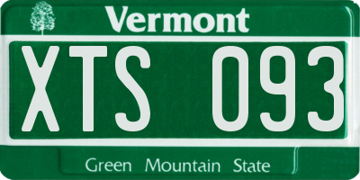 VT license plate XTS093