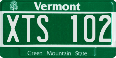 VT license plate XTS102
